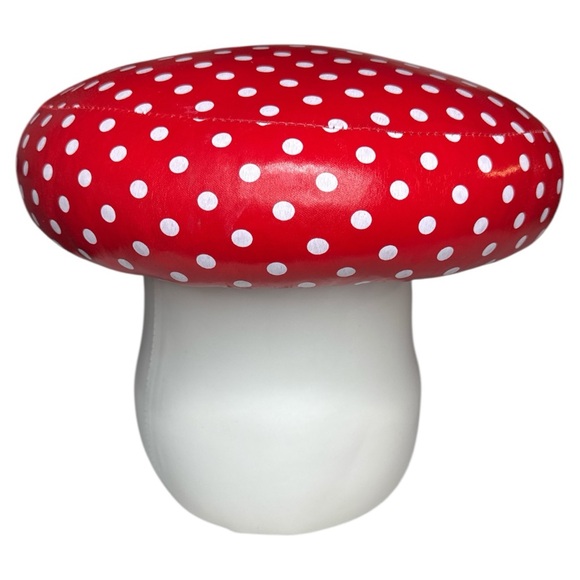 Source Unknown Other - Whimsical Red Polka Dot Mushroom Stool Vinyl Foam Toadstool Seat